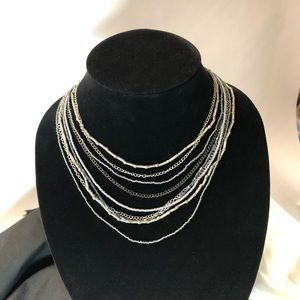 Vintage silver tone 9 strand necklace